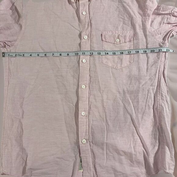 J. Crew Slim Size Large Men's Pink White Baird Mcnutt Irish Linen Blend Shirt - Picture 7 of 8